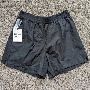 NWT Aritzia Best Sunday Eva 5" Shorts Cotton Poplin Elastic